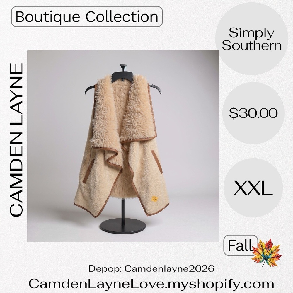 Simply Southern Tan and Brown Fleece Vest